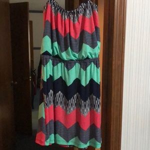 Size Medium strapless chevron dress